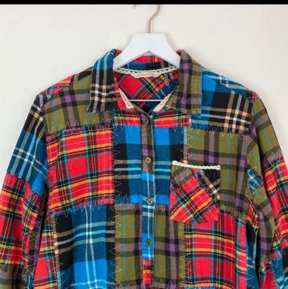 Soft Surroundings Plaid Patchwork Popover Dress - Picture 4 of 4